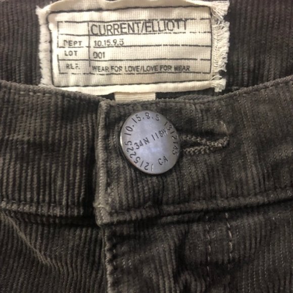 Current/Elliot Soho Zip Stiletto Corduroy Pant 27 - Picture 3 of 4